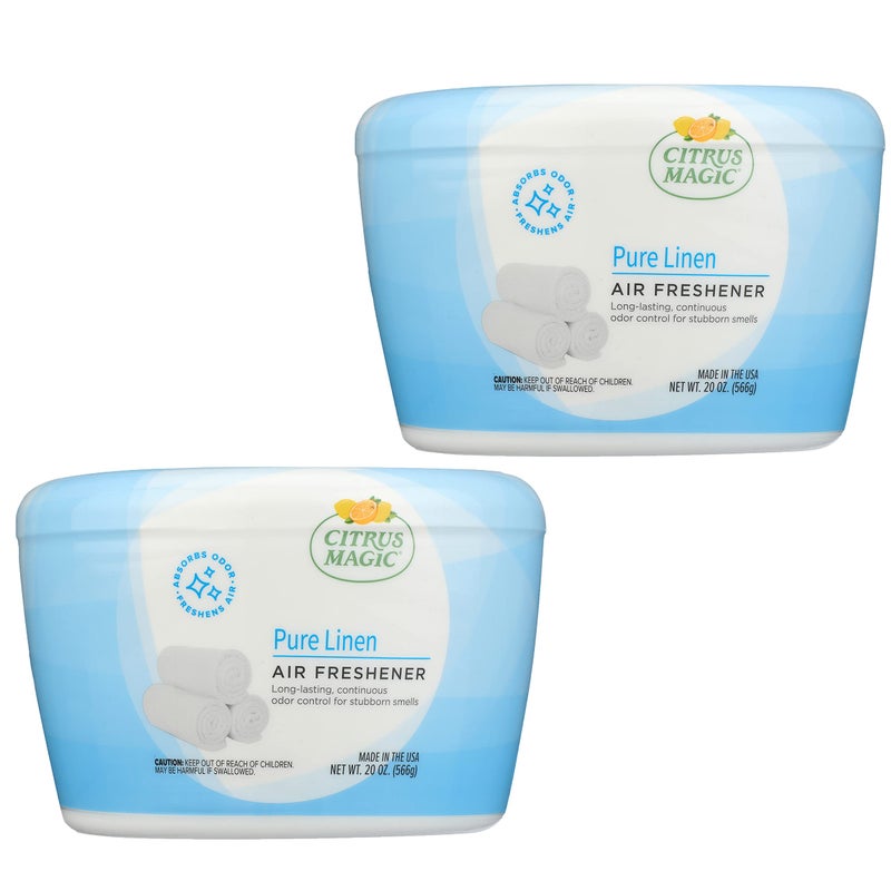 Citrus Magic Odor Absorbing Solid Air Freshener, Pure Linen, 20-Ounce, Pack of 2